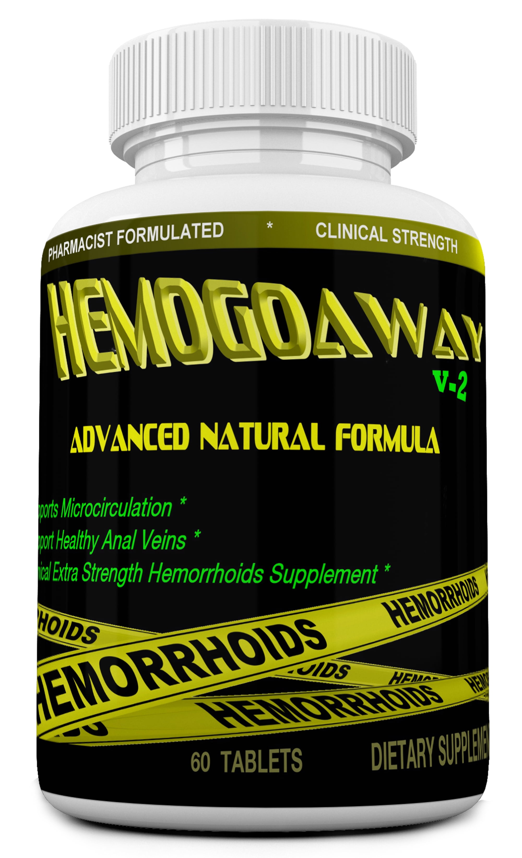 HEMOGOWAY  NATURAL HEMORRHOID SUPPORT RELIEF PILLS 60 TABLETS NOT A CREAM
