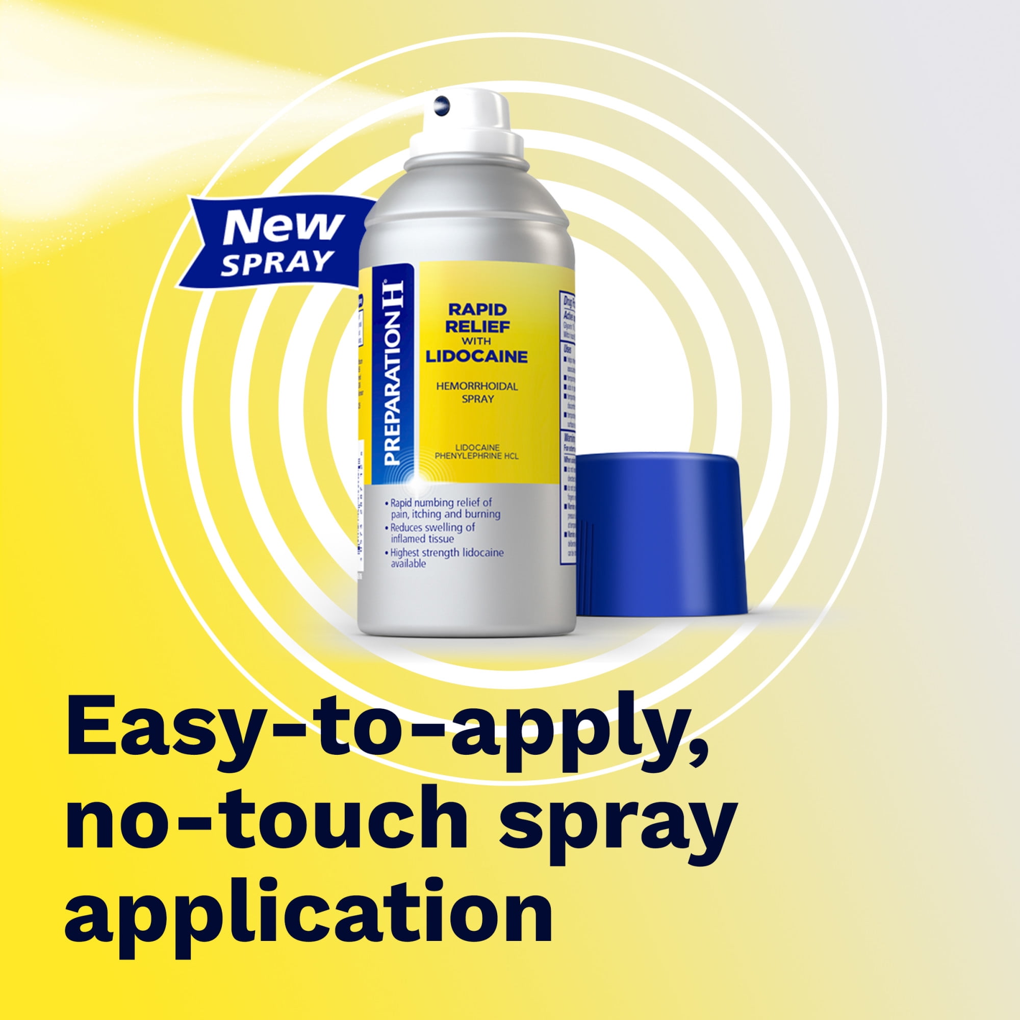 Preparation H Rapid Relief Hemorrhoidal Spray With Lidocaine for Itching Burning Pain 3.8 Oz