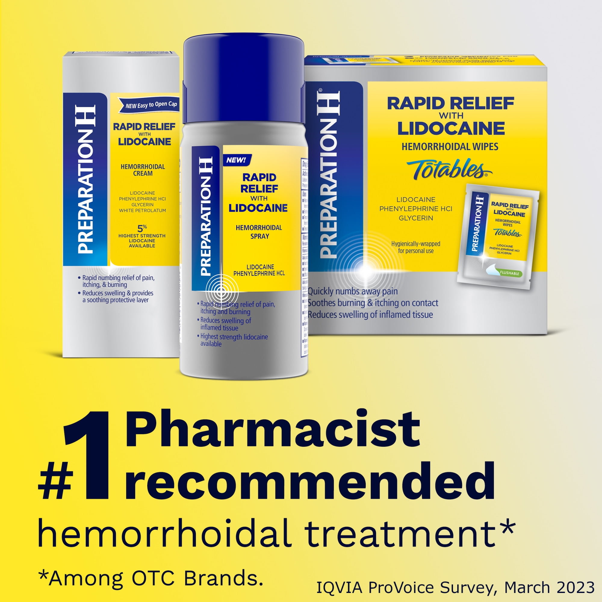 Preparation H Rapid Relief Hemorrhoidal Spray With Lidocaine for Itching Burning Pain 3.8 Oz