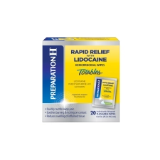 Preparation H Rapid Relief Hemorrhoid Wipes with Lidocaine for Swelling Pain Itching 20 Ct