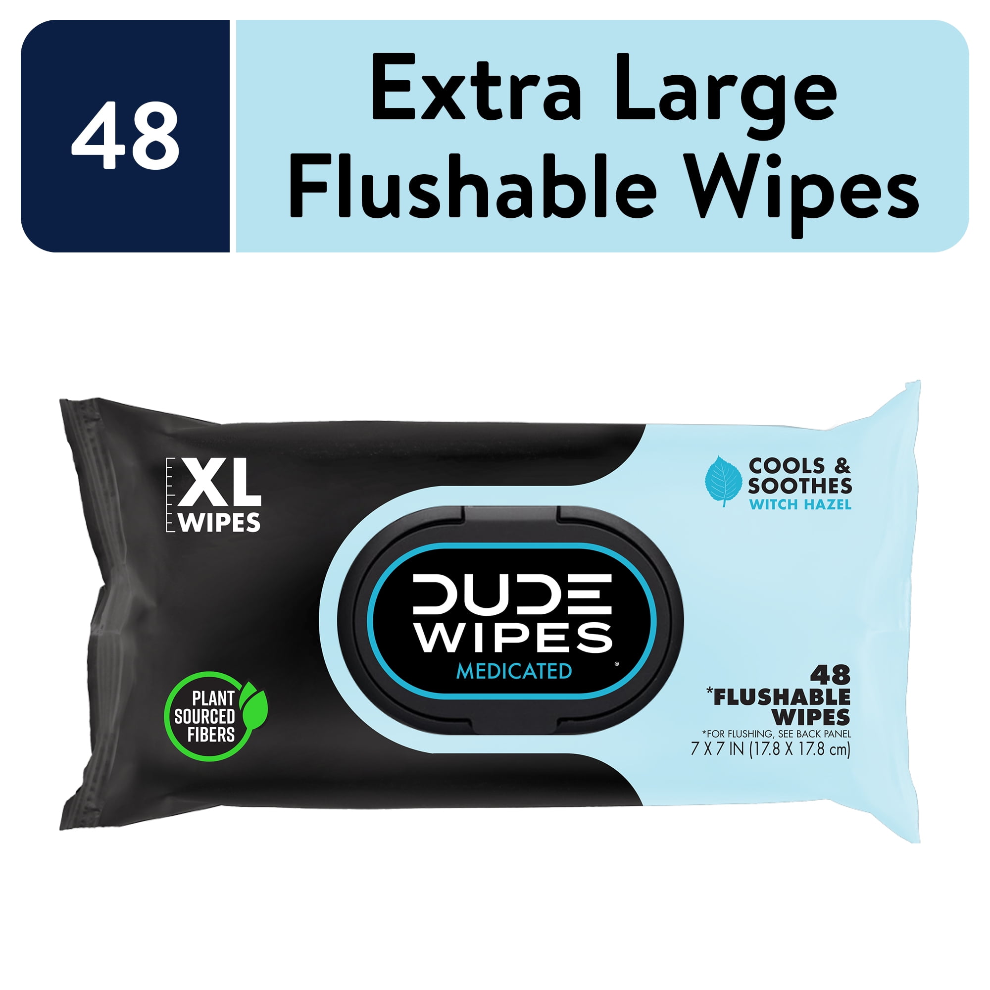 Dude  Flushable Unscented XL Hemorrhoid Relief Wet Wipes 48 Ct