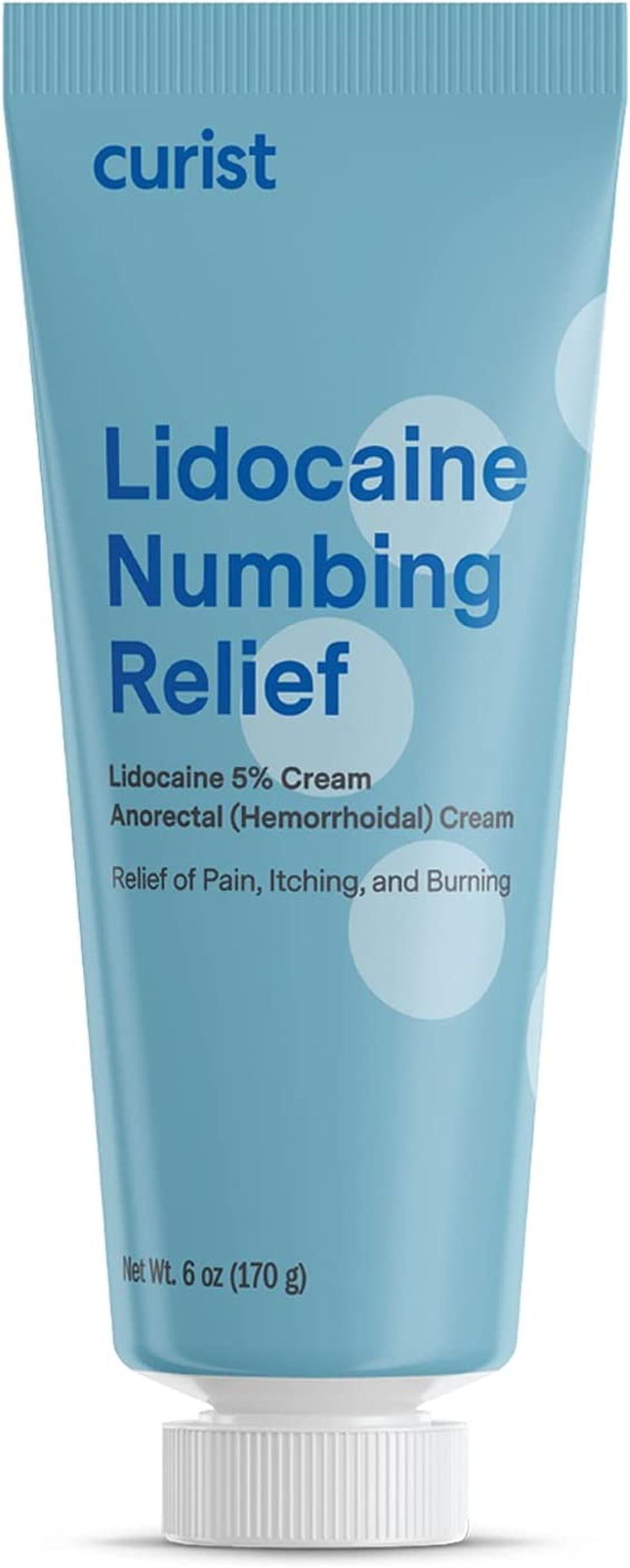Curist Lidocaine 5% Cream 6 oz Tube - Topical Numbing Relief 5% 6 oz Tube