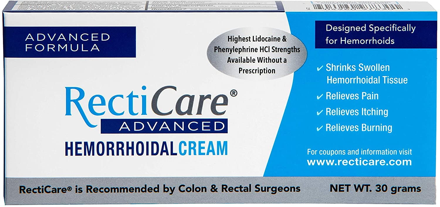RECTICARE HEMORRHOIDAL CREAM 30G BY ADVANCED FERNDALE LABORATORIES FOR RELIEF OF HEMORRHOID SYMPTOMS