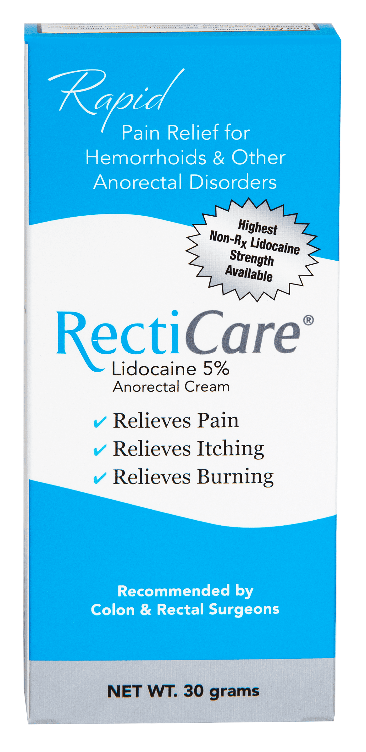 RECTICARE ANORECTAL RAPID PAIN RELIEF CREAM 30G FOR FAST RELIEF