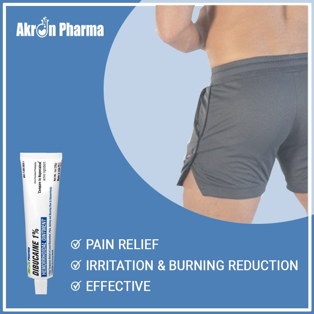 AKRON PHARMA DIBUCAINE 1% OINTMENT 1 OZ 28 GM HEMORRHOIDAL OINTMENT