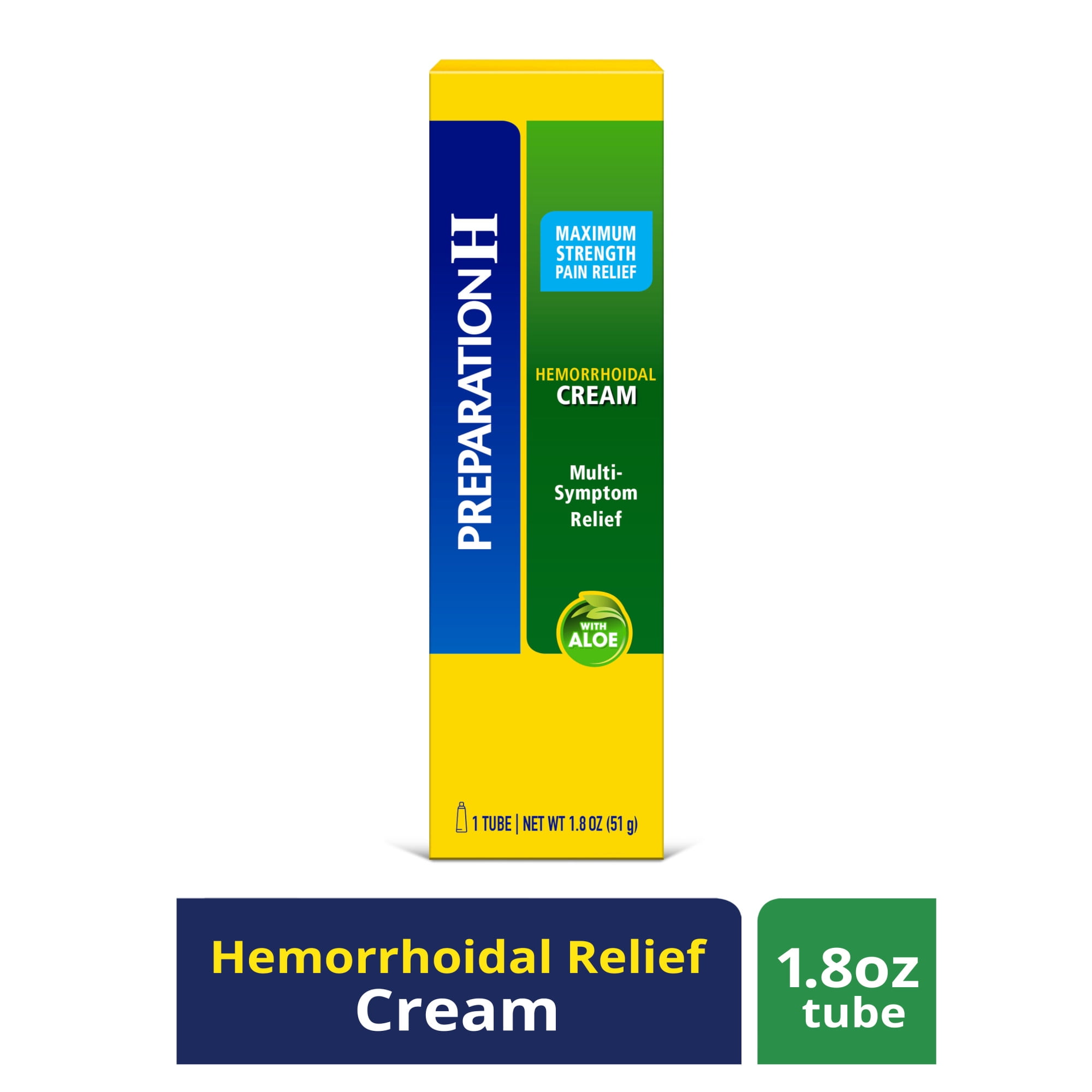 Preparation H Hemorrhoid Cream with Aloe - 1.8 Oz Tube for Effective Relief