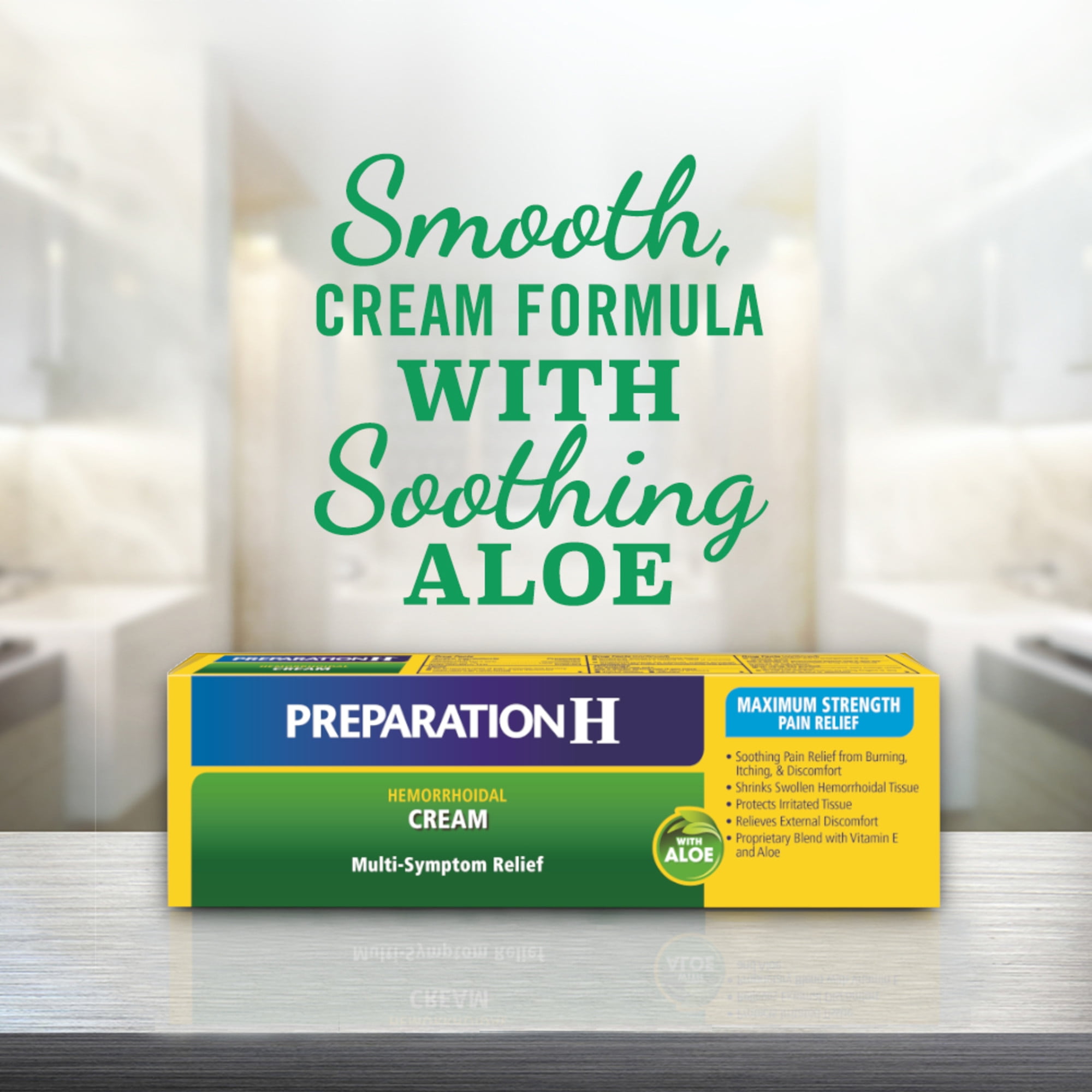 Preparation H Hemorrhoid Cream with Aloe - 1.8 Oz Tube for Effective Relief