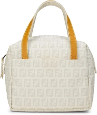 FENDI Pre-Loved Yellow Zucchino Coated Canvas Boston Mini, Yellow