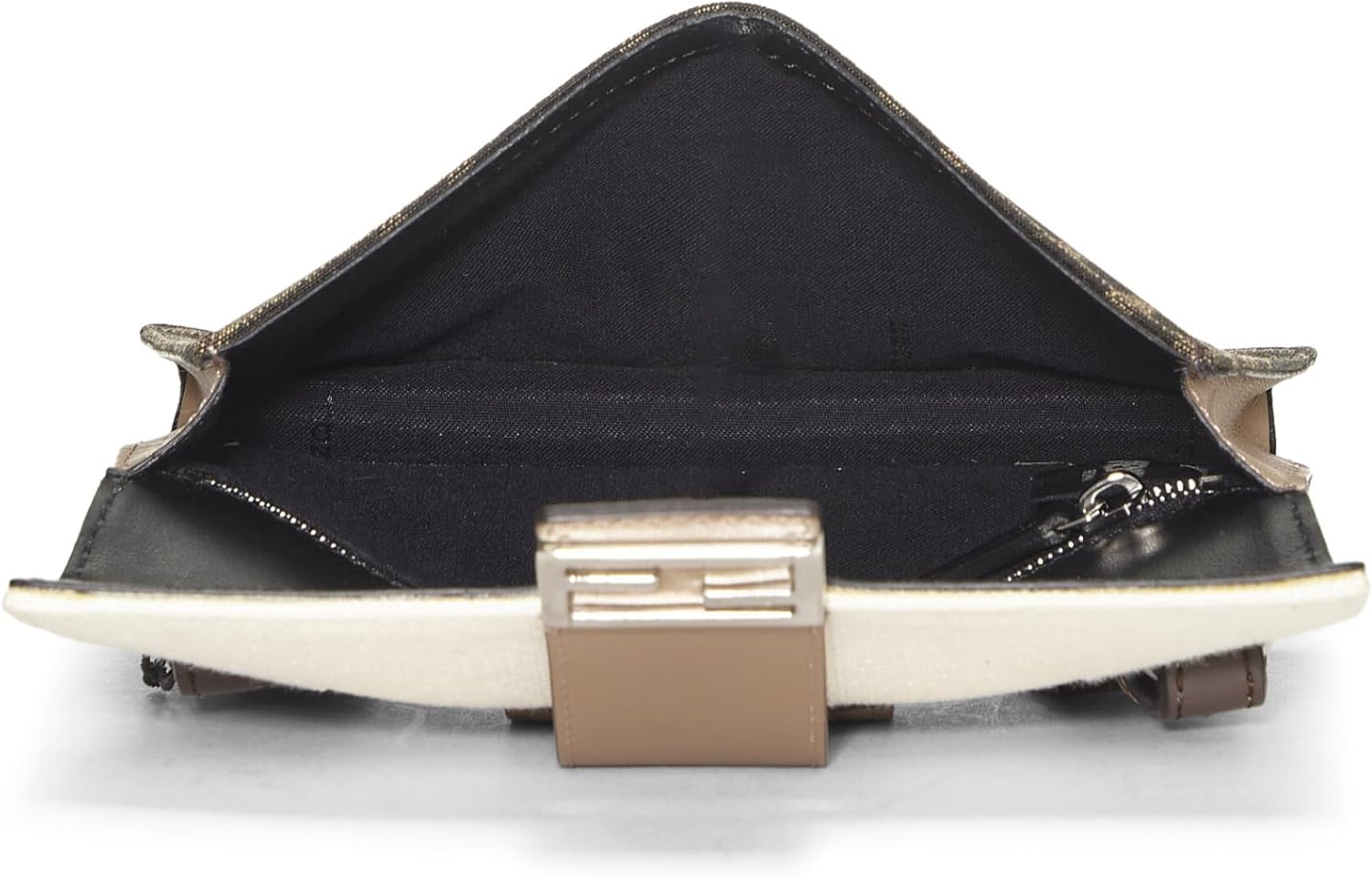 FENDI Pre-Loved Brown Canvas Flat Baguette Bag Micro, Brown