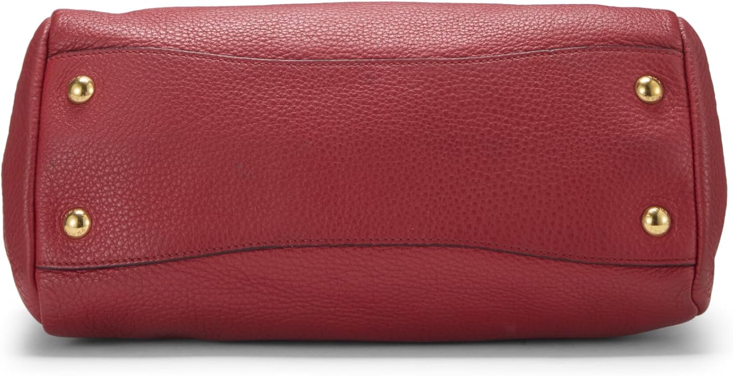 Prada Pre-Loved Red Vitello Daino Convertible Tote Small, Red