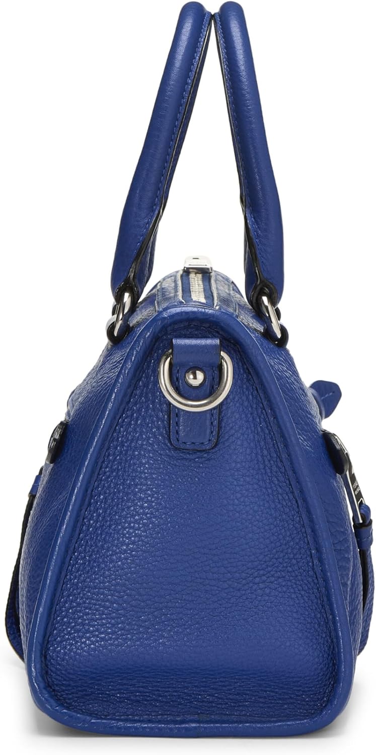 Prada Pre-Loved Blue Vitello Daino Convertible Zip Handbag Small, Blue