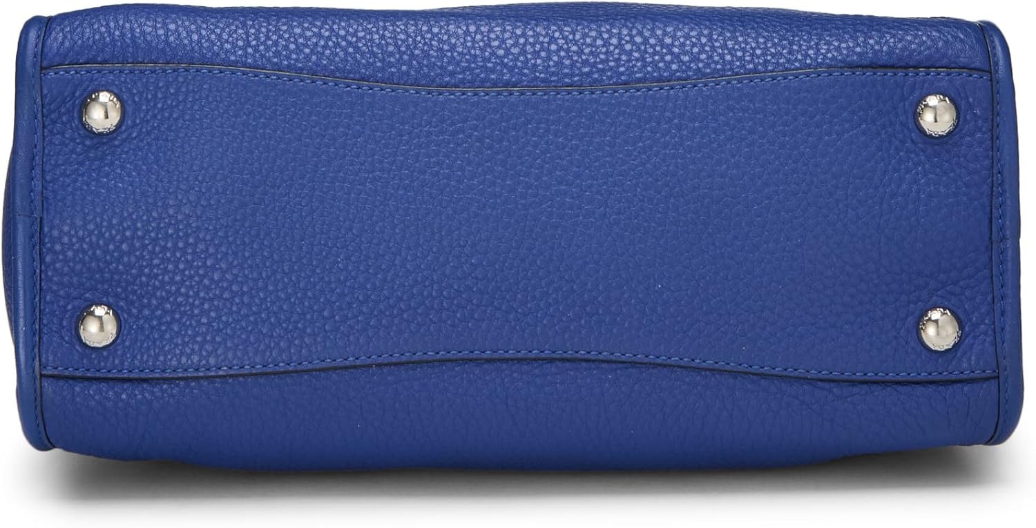 Prada Pre-Loved Blue Vitello Daino Convertible Zip Handbag Small, Blue