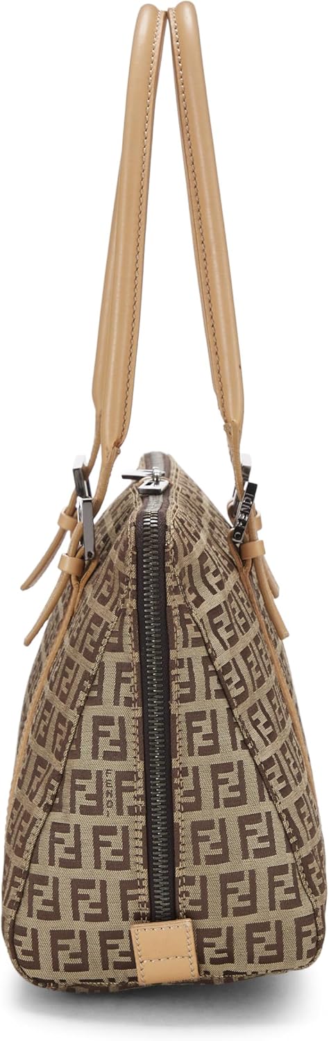 FENDI Pre-Loved Beige Zucchino Canvas Handbag, Beige