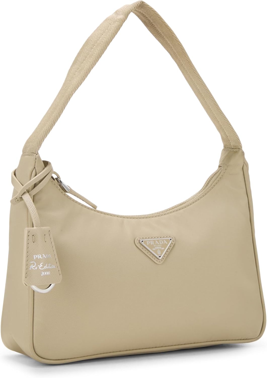 Prada Pre-Loved Beige Tessuto Re-Edition 2000 Hobo Mini, Beige