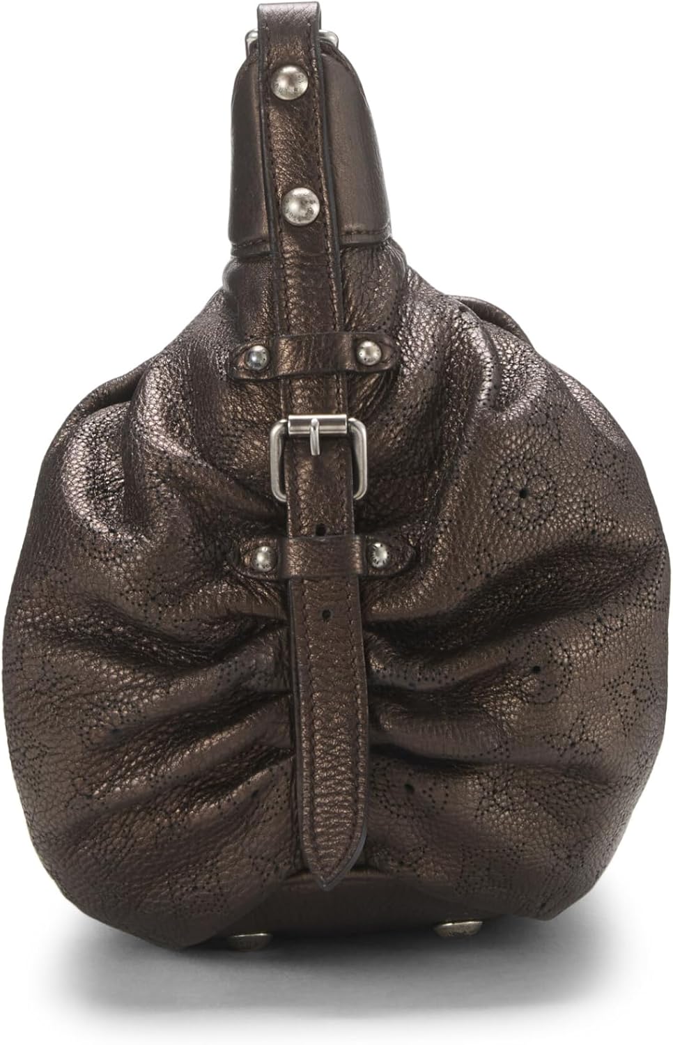 Louis Vuitton, Pre-Loved Bronze Monogram Leather Mahina Extra Small, Brown Roll over image to zoom in Louis Vuitton Pre-Loved Bronze Monogram Leather Mahina Extra Small, Brown