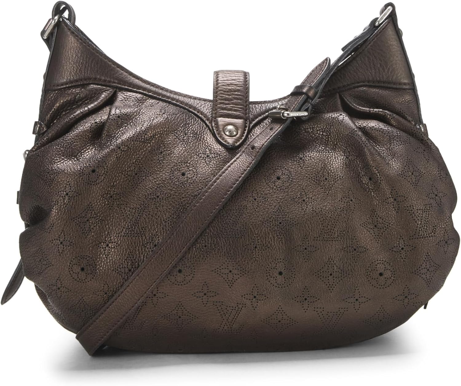 Louis Vuitton, Pre-Loved Bronze Monogram Leather Mahina Extra Small, Brown Roll over image to zoom in Louis Vuitton Pre-Loved Bronze Monogram Leather Mahina Extra Small, Brown