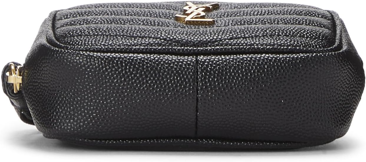 YVES SAINT LAURENT PRE-LOVED BLACK GRAINY LEATHER LOU CAMERA BAG MINI, BLACK