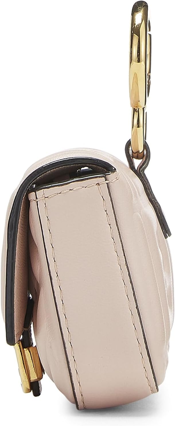 FENDI Pre-Loved Pink Embroidered Convertible Baguette Bag Charm Nano, Pink