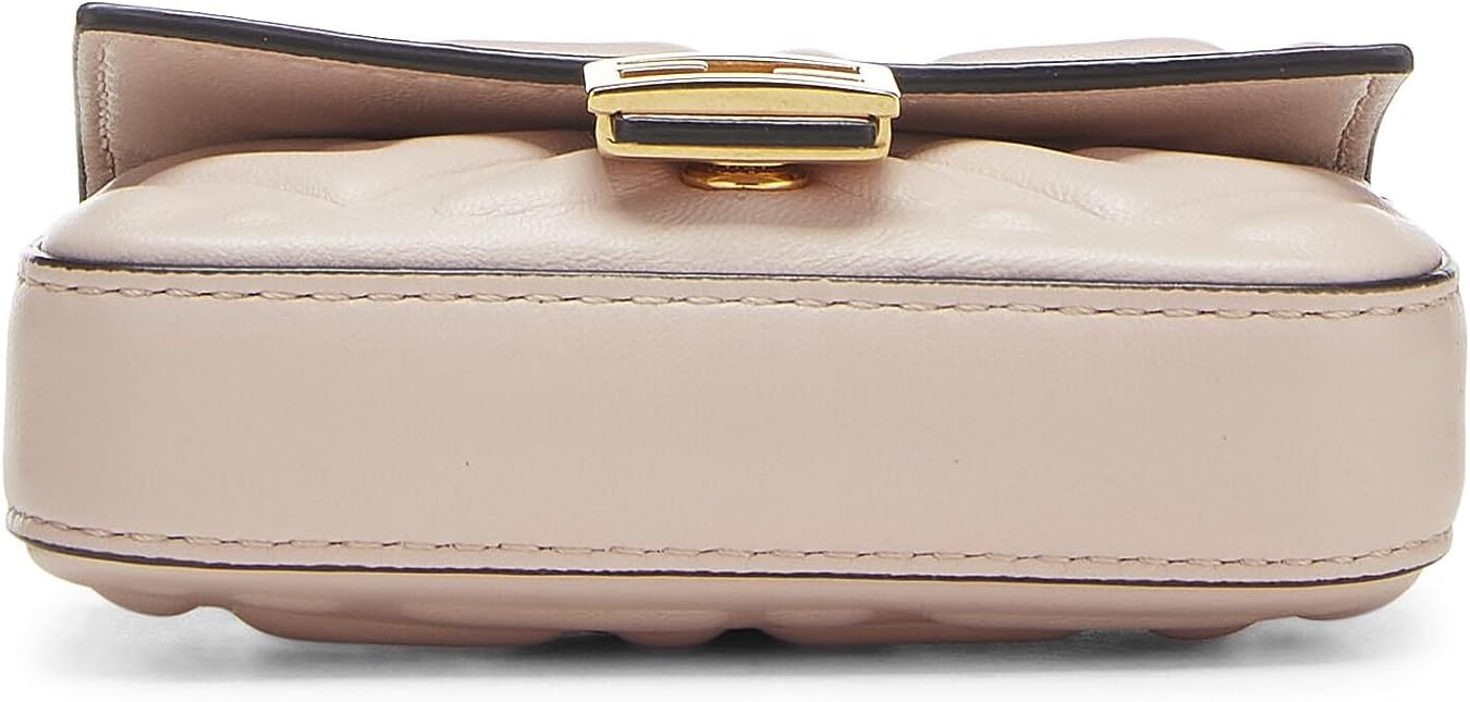 FENDI Pre-Loved Pink Embroidered Convertible Baguette Bag Charm Nano, Pink