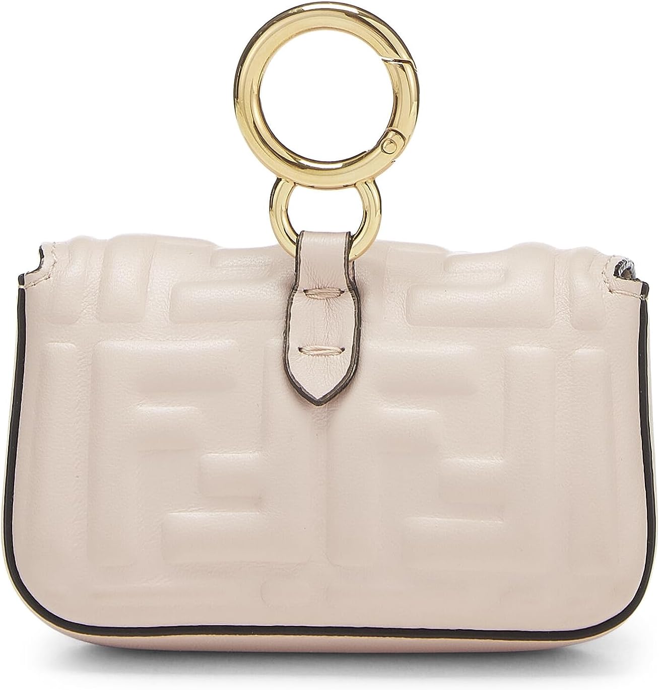 FENDI Pre-Loved Pink Embroidered Convertible Baguette Bag Charm Nano, Pink