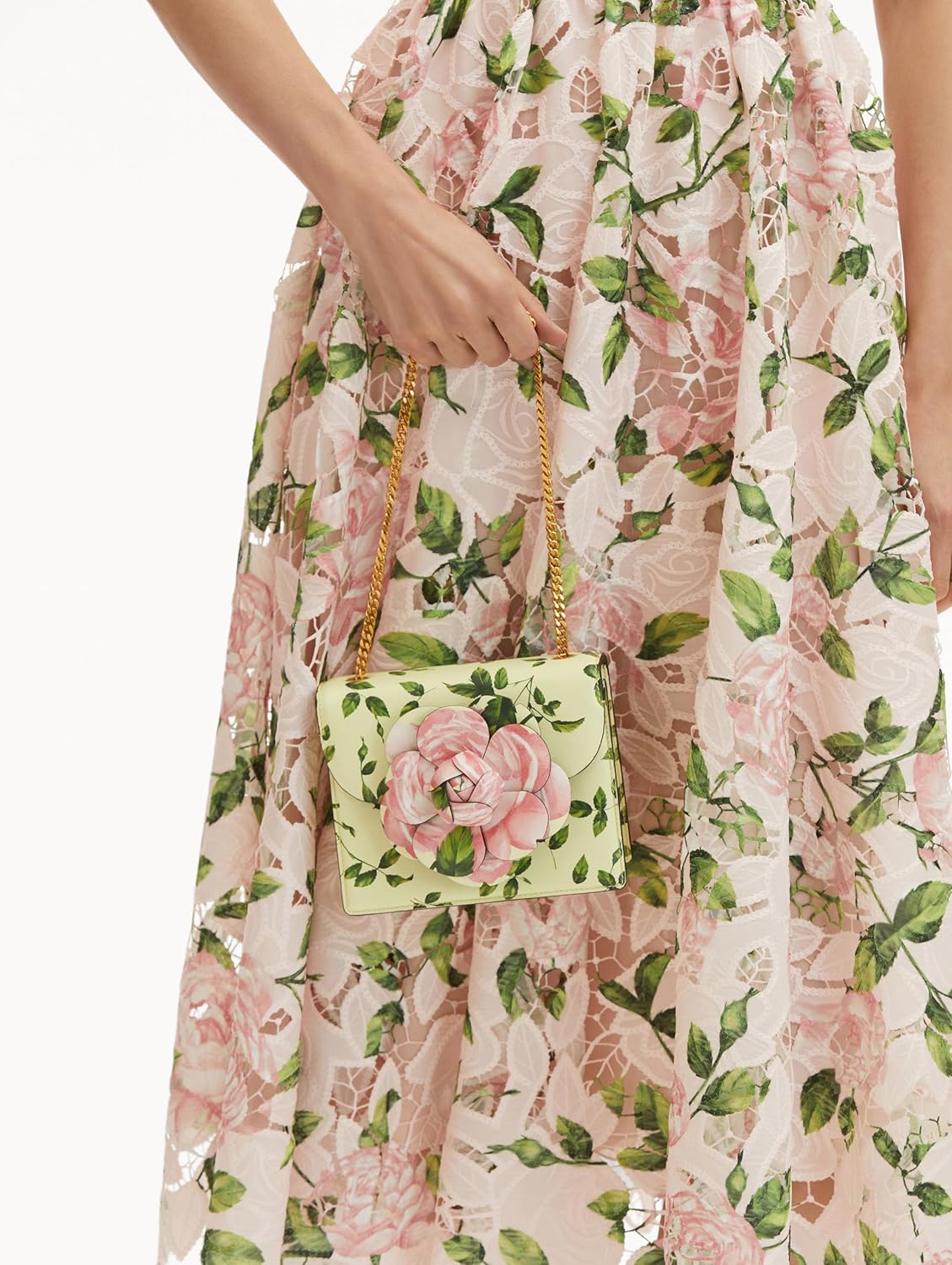 Oscar de la Renta English Rose Printed Mini TRO Bag