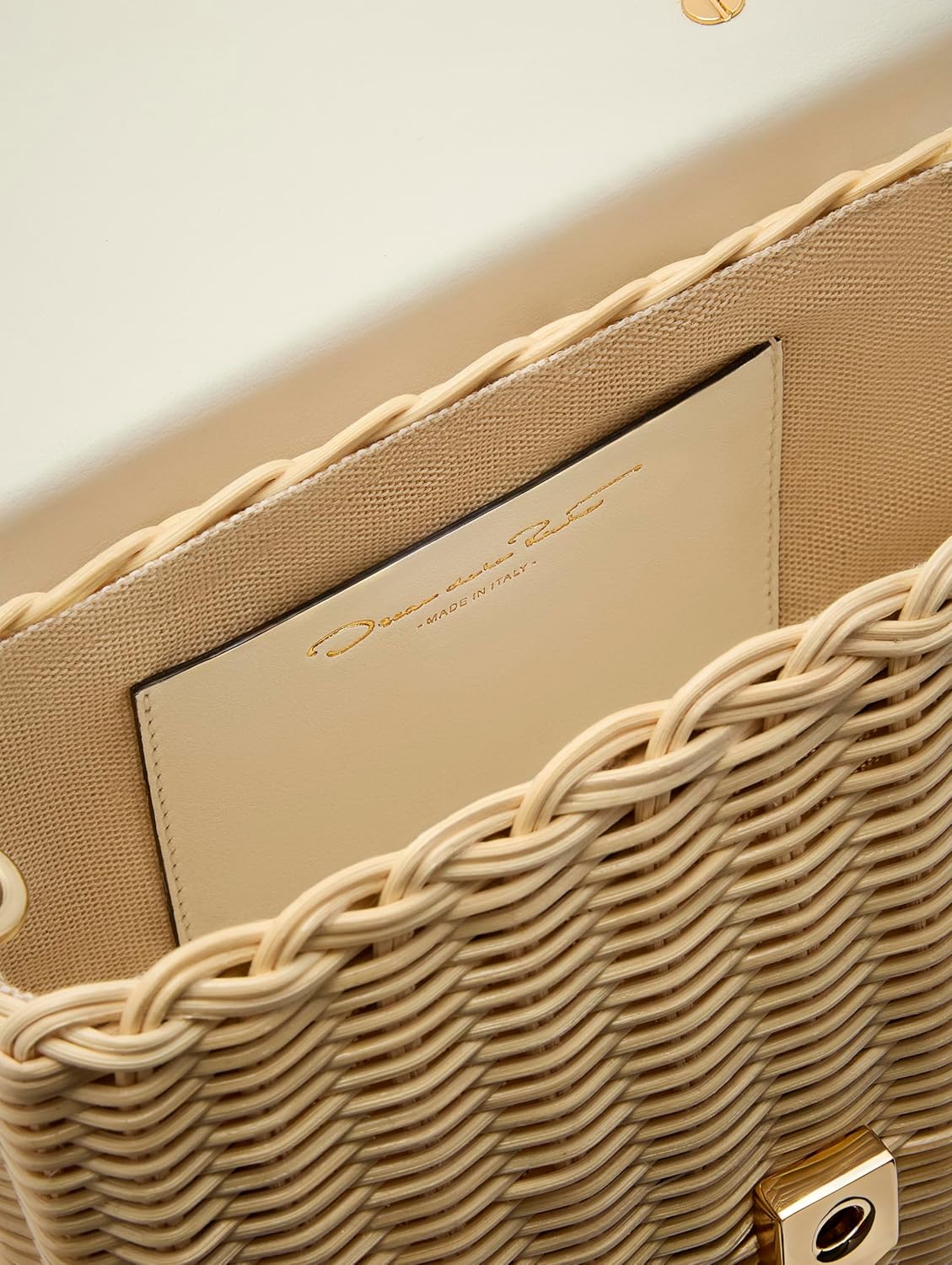 Oscar de la Renta Wicker Mini TRO Bag