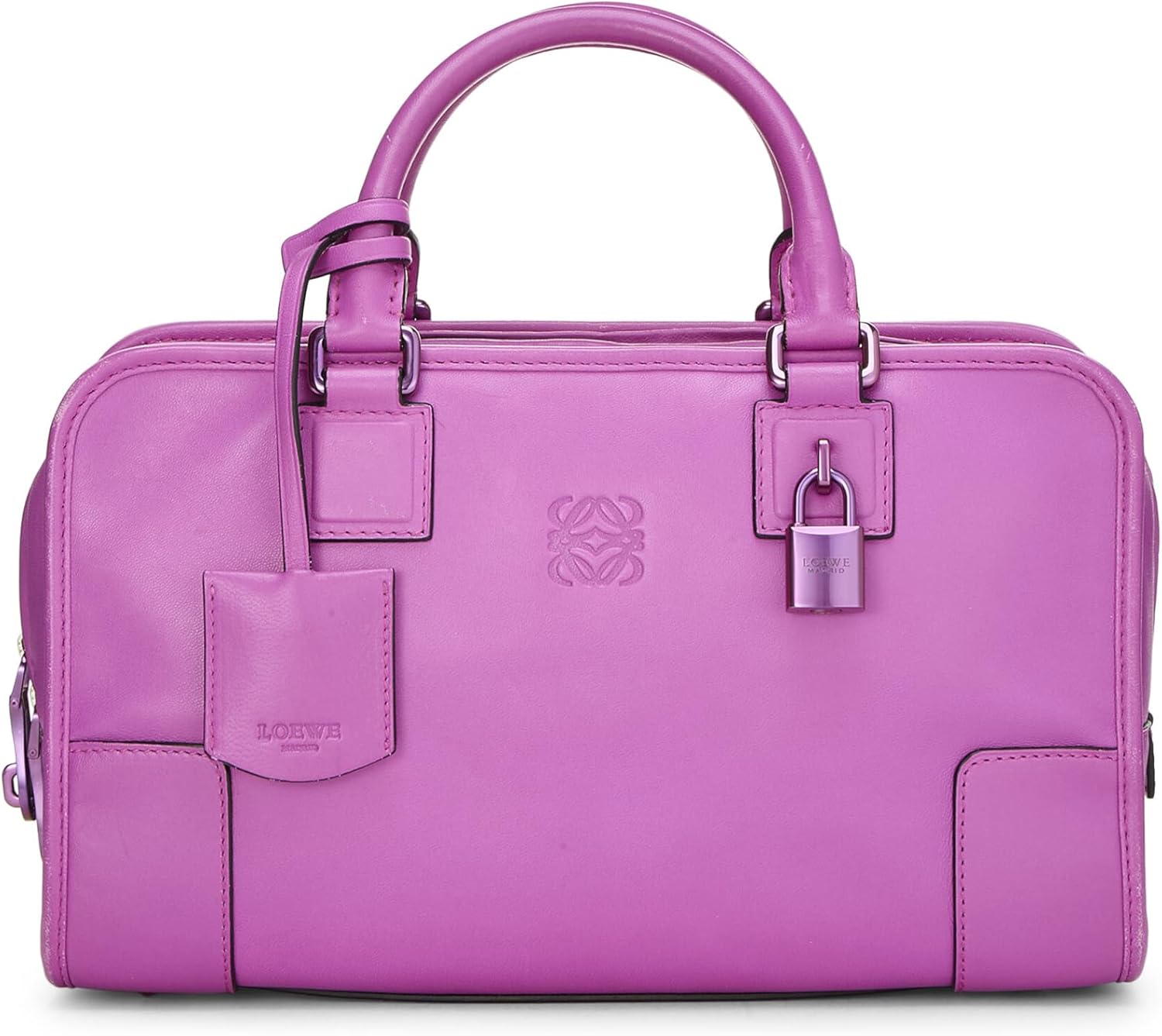 Loewe, Pre-Loved Purple Leather Amazona 28, Purple Roll over image to zoom in LOEWE Pre-Loved Purple Leather Amazona 28, Purple
