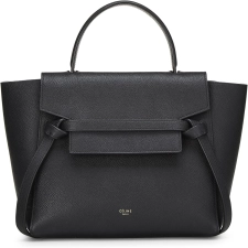 Celine Céline, Pre-Loved Black Grained Calfskin Belt Bag Micro, Black