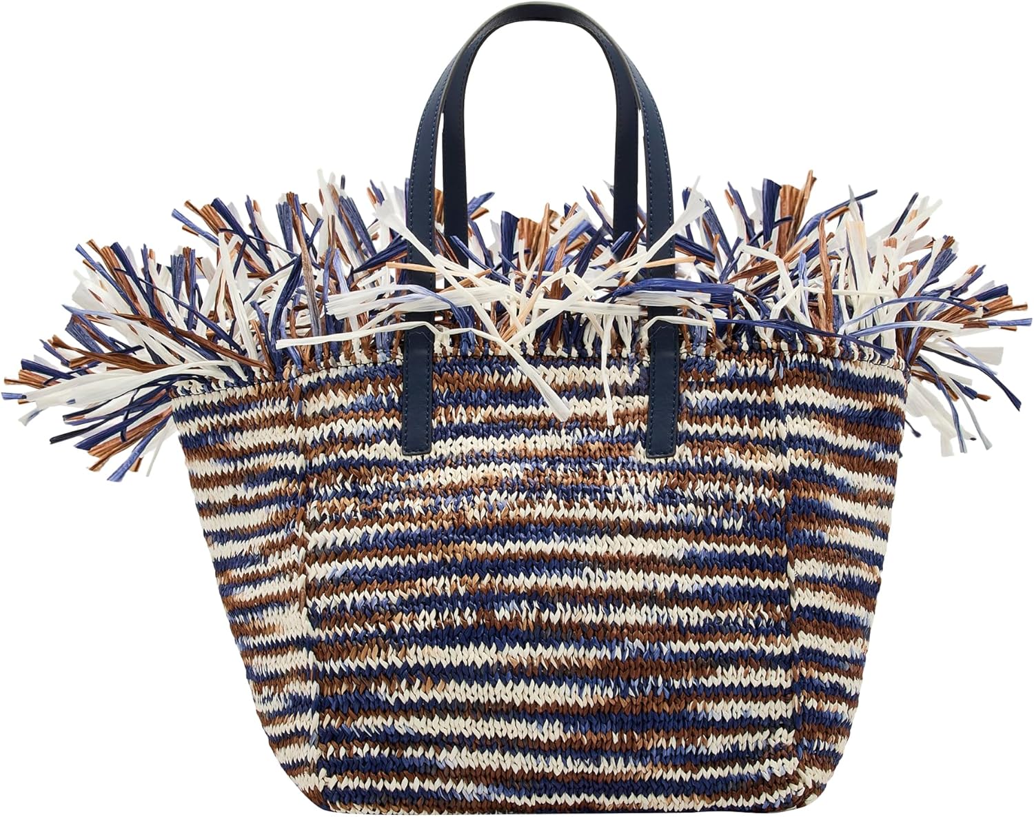 Oscar de la Renta Medium Raffia Crochet Square Tote