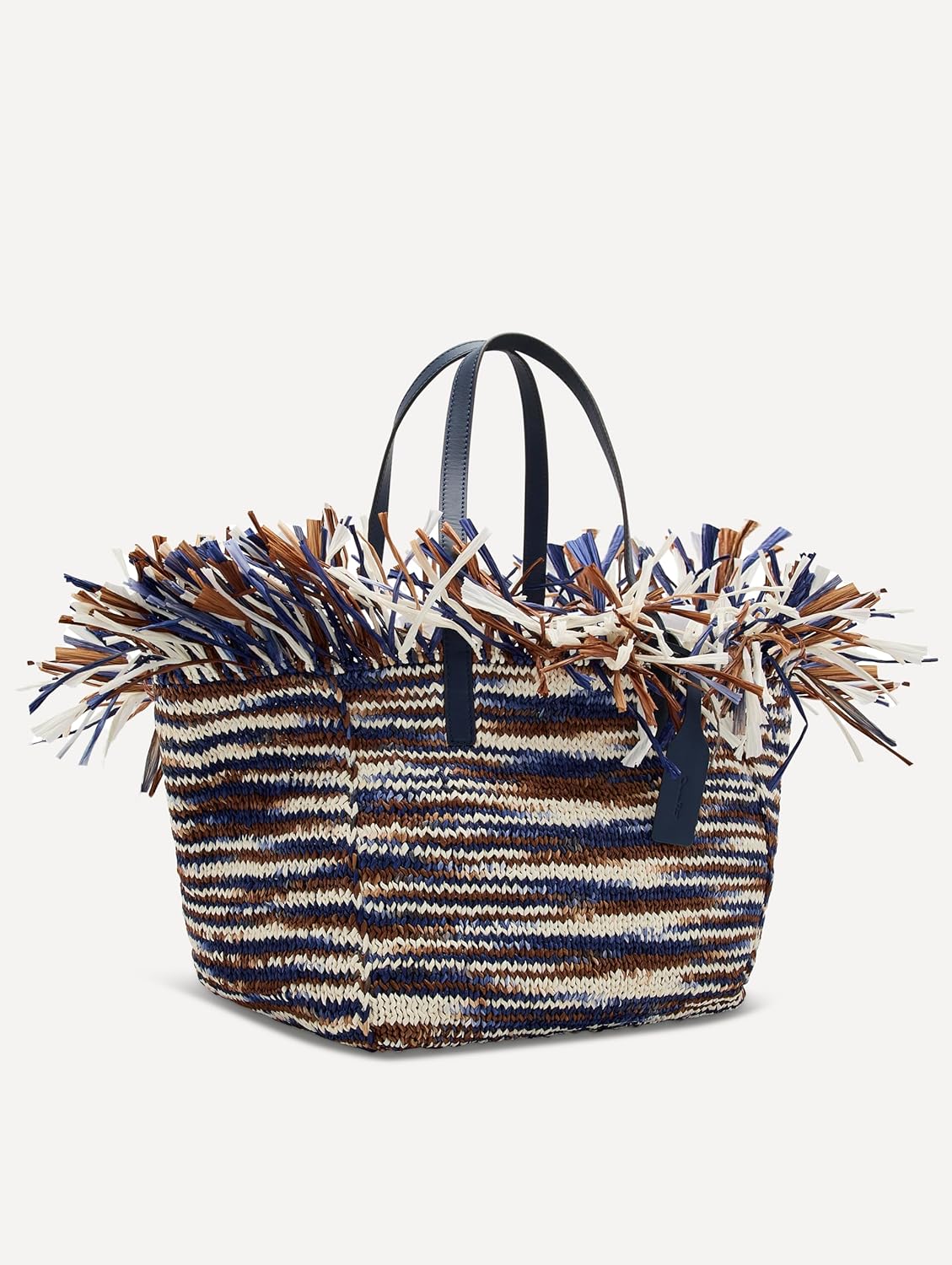 Oscar de la Renta Medium Raffia Crochet Square Tote