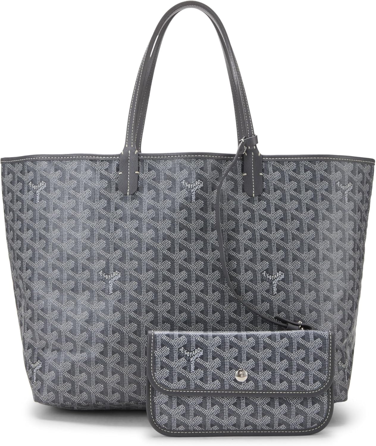 GOYARD PRE-LOVED GREY GOYARDINE CANVAS SAINT-LOUIS PM, GREY