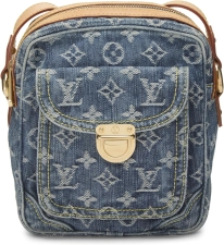 Louis Vuitton Pre-Loved Blue Monogram Denim Camera Bag, Blue