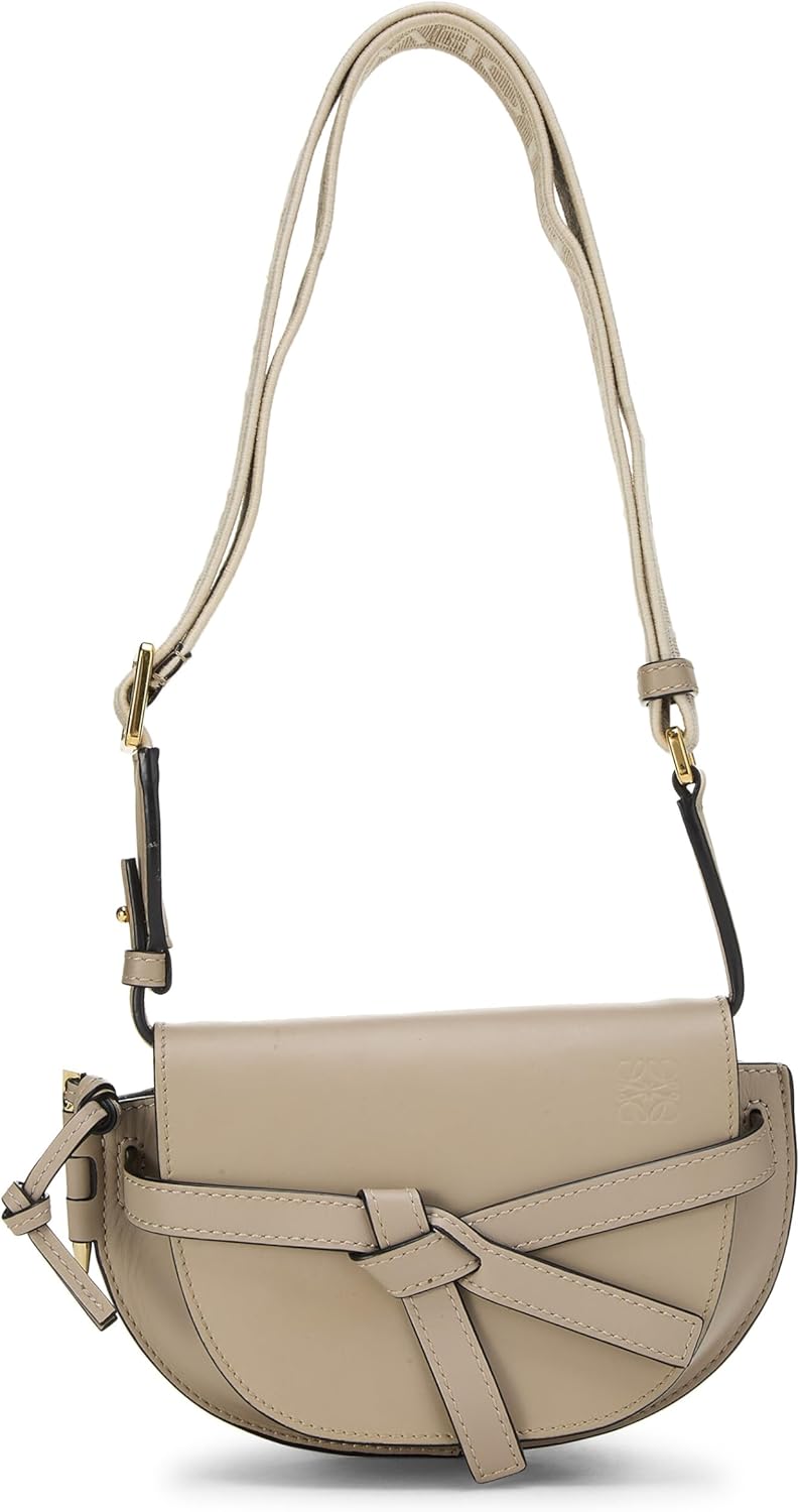 Loewe, Pre-Loved Grey Calfskin Gate Dual Bag Mini, Grey Roll over image to zoom in LOEWE Pre-Loved Grey Calfskin Gate Dual Bag Mini, Grey