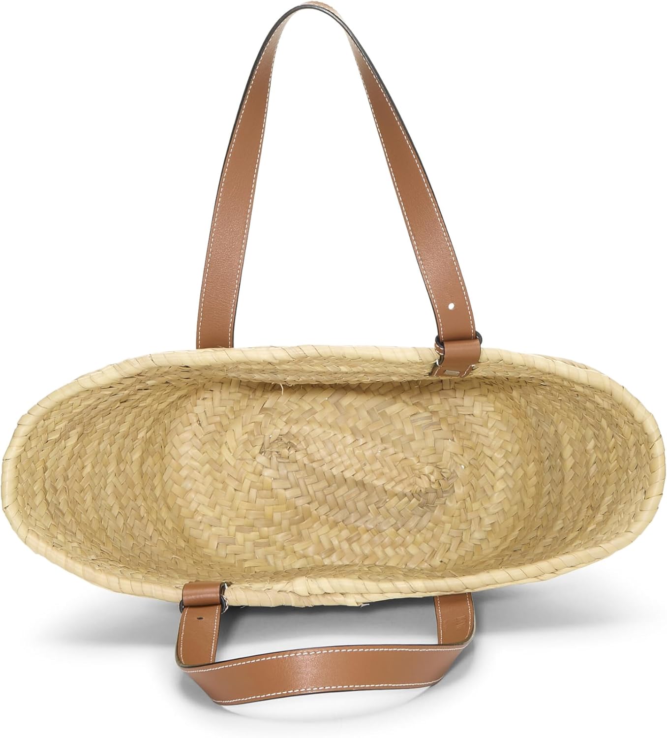 LOEWE Pre-Loved Orange Raffia Basket Bag Medium, Orange