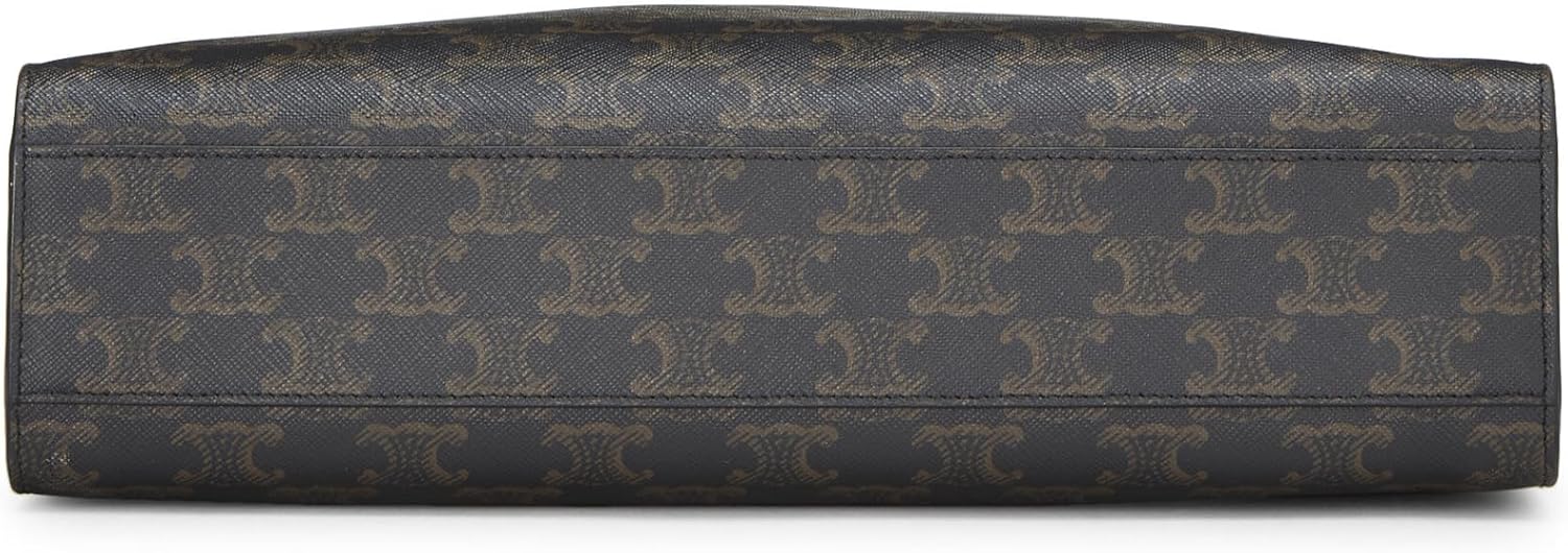 CELINE CéLINE, PRE-LOVED BLACK TRIOMPHE COATED CANVAS VERTICAL CABAS MEDIUM, BLACK