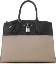 Louis Vuitton Pre-Loved Beige & Black Two-Tone Calfskin City Steamer MM, Beige