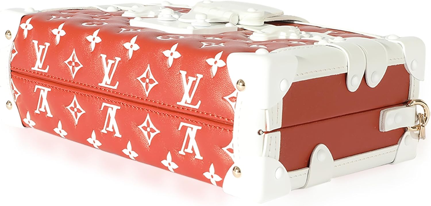 Louis Vuitton Pre-Loved Terracotta & White Monogram Embossed Lambskin Petite Malle