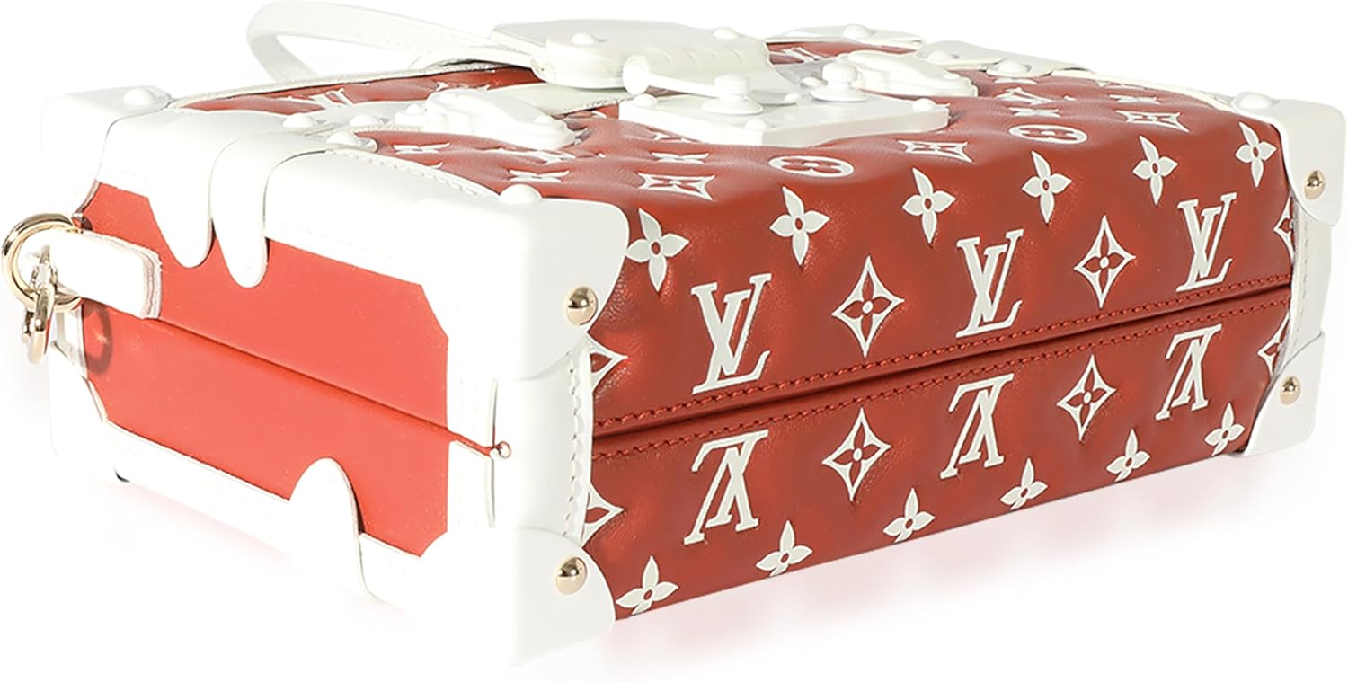 Louis Vuitton Pre-Loved Terracotta & White Monogram Embossed Lambskin Petite Malle