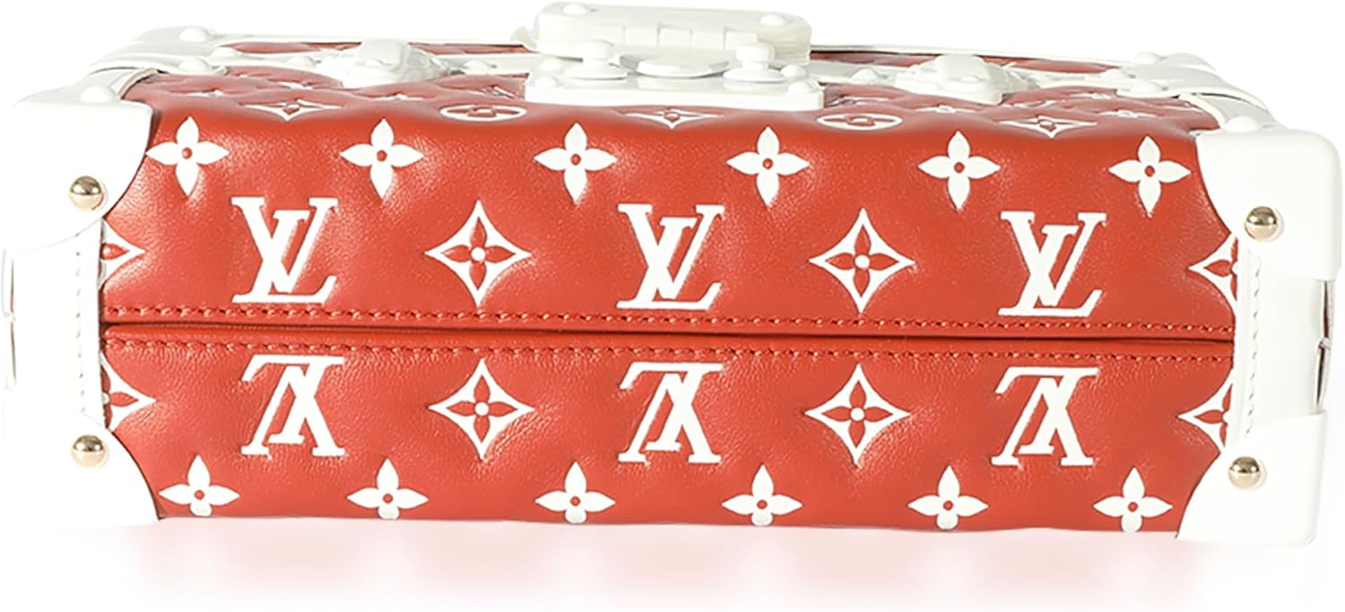 Louis Vuitton Pre-Loved Terracotta & White Monogram Embossed Lambskin Petite Malle