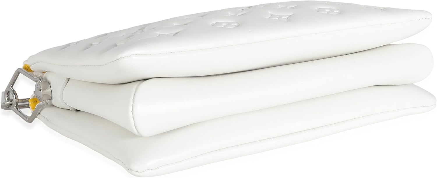 Louis Vuitton Pre-Loved x YK White Monogram Embossed Puffy Lambskin Coussin PM