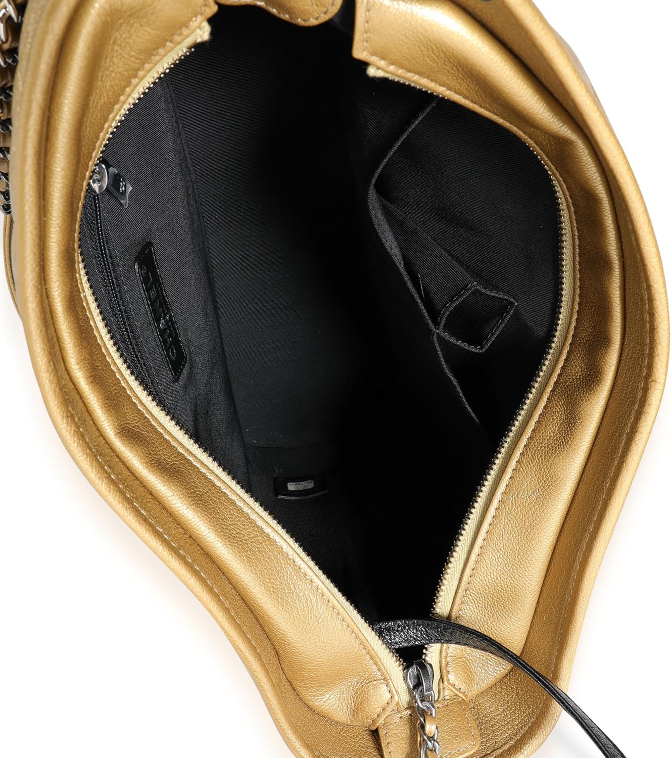 CHANEL Pre-Loved Black & Gold Ombrè Quilted Goatskin Medium Gabrielle Hobo