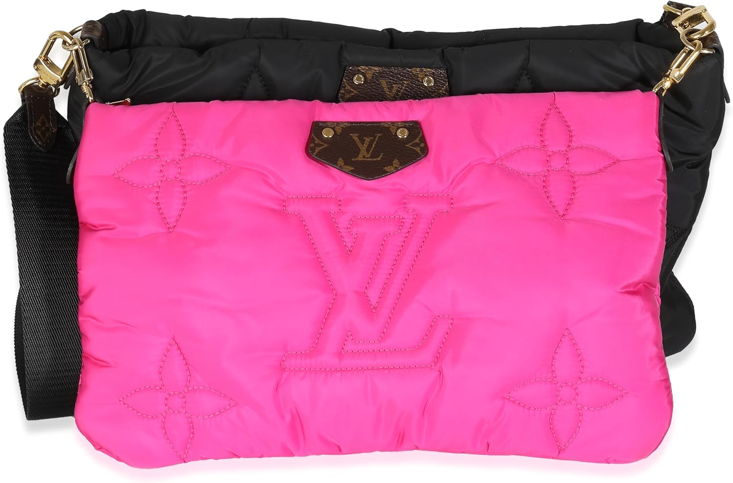 LOUIS VUITTON PRE-LOVED BLACK FUCHSIA ECONYL MONOGRAM MAXI MULTI POCHETTE ACCESSORIES