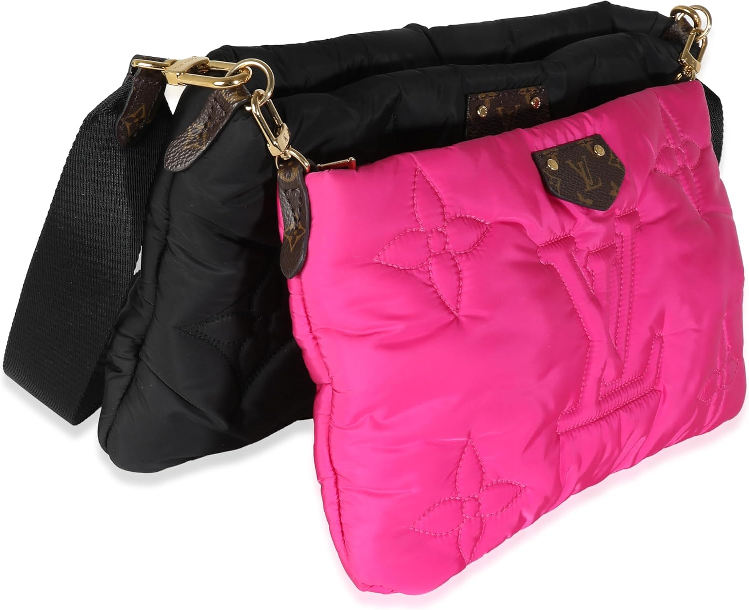LOUIS VUITTON PRE-LOVED BLACK FUCHSIA ECONYL MONOGRAM MAXI MULTI POCHETTE ACCESSORIES