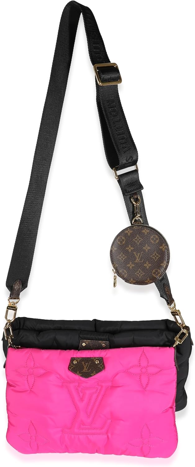 LOUIS VUITTON PRE-LOVED BLACK FUCHSIA ECONYL MONOGRAM MAXI MULTI POCHETTE ACCESSORIES