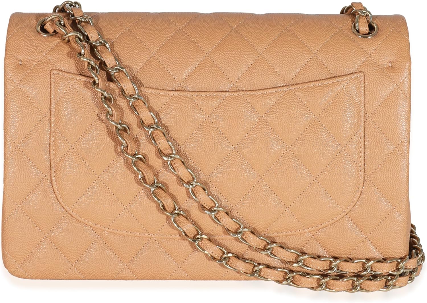 CHANEL Pre-Loved 21P Caramel Caviar Jumbo Classic Double Flap Handbag