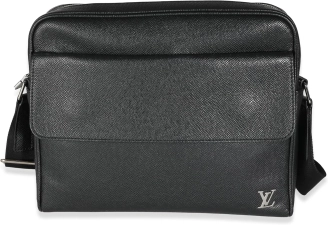 Louis Vuitton Pre-Loved Black Taiga Alex Messenger PM