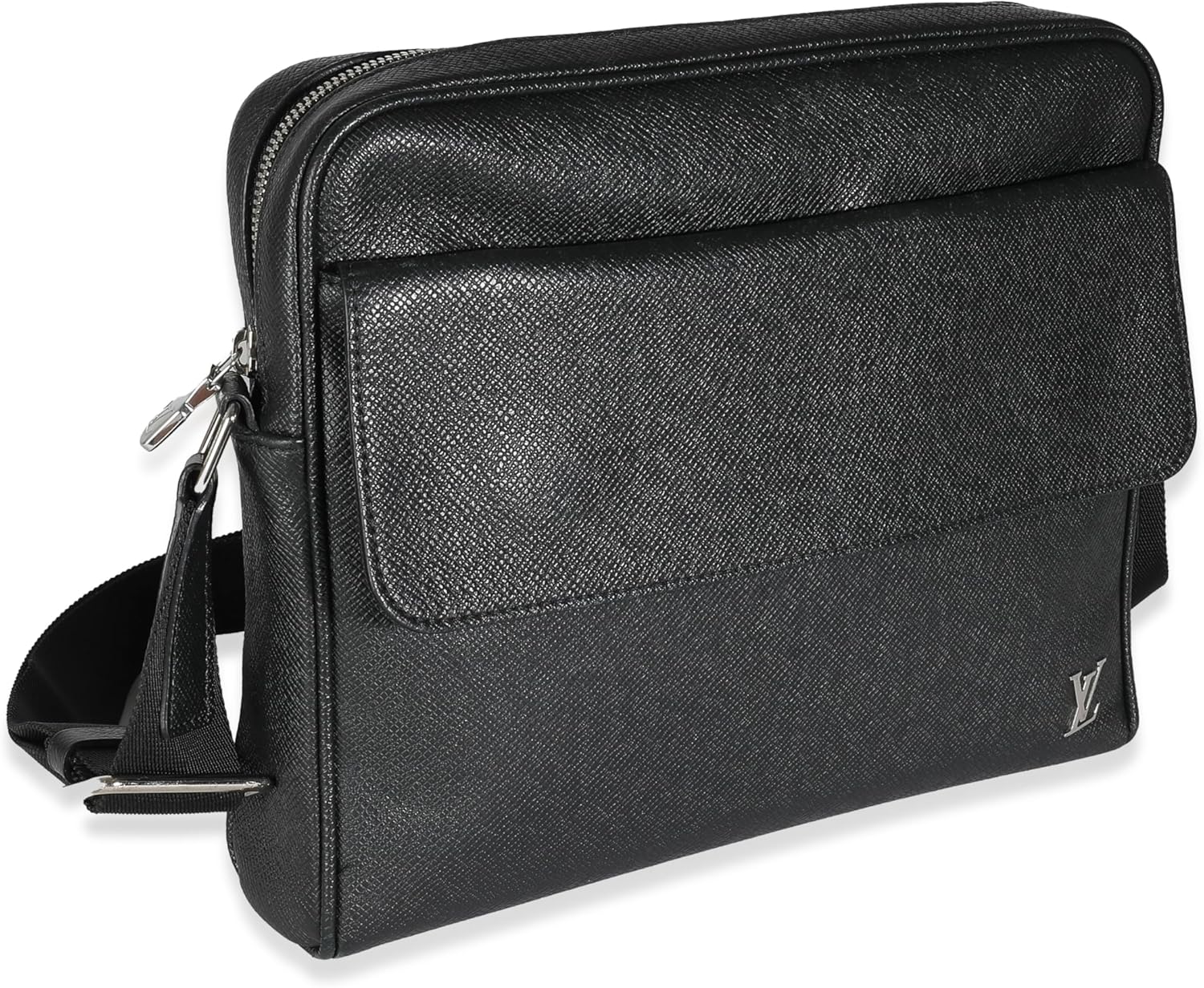 Louis Vuitton Pre-Loved Black Taiga Alex Messenger PM