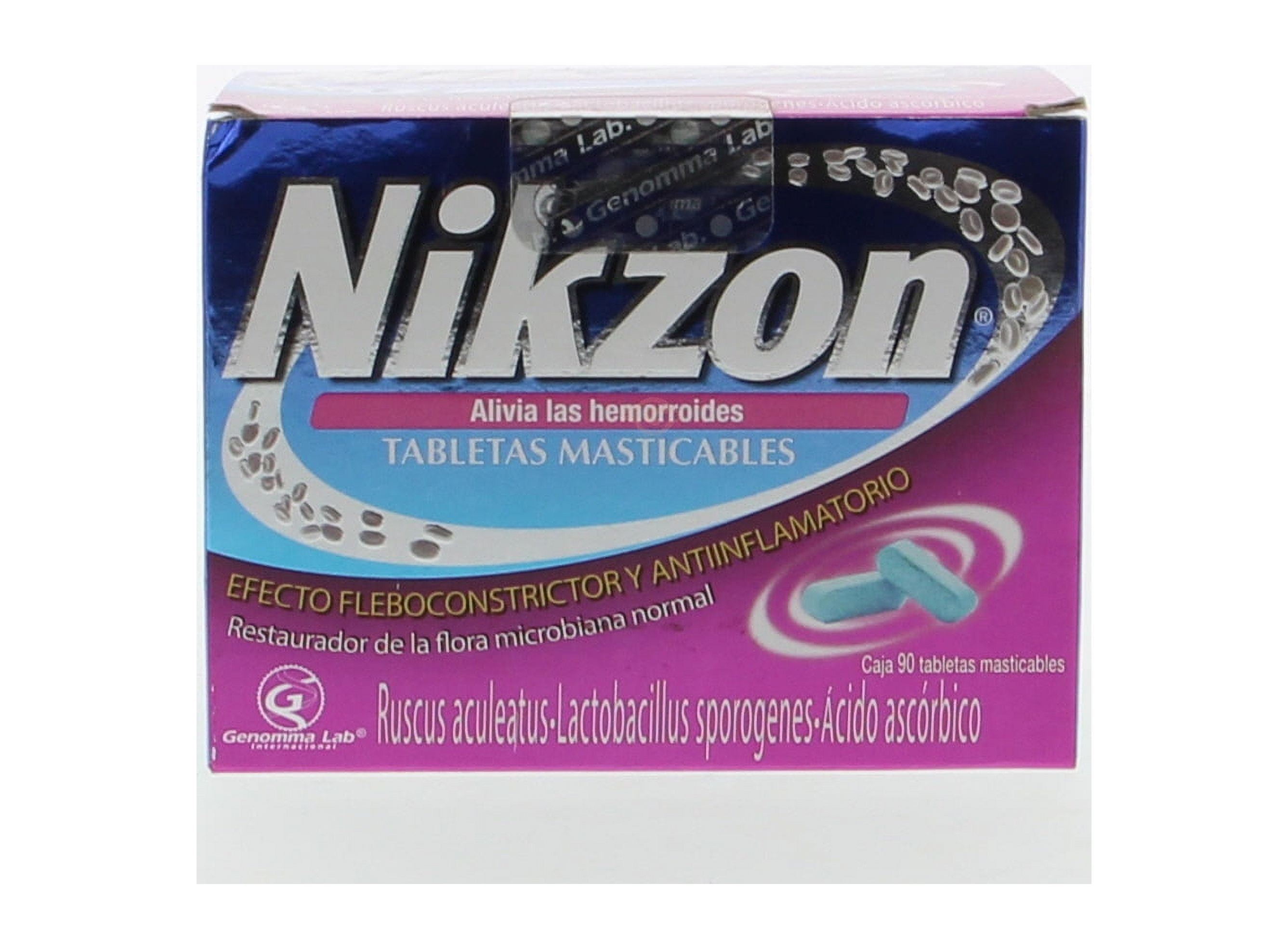 Nikzon Hemorrhoid Relief Alivia Las Hemorroides 90 Tablets Pack of 1