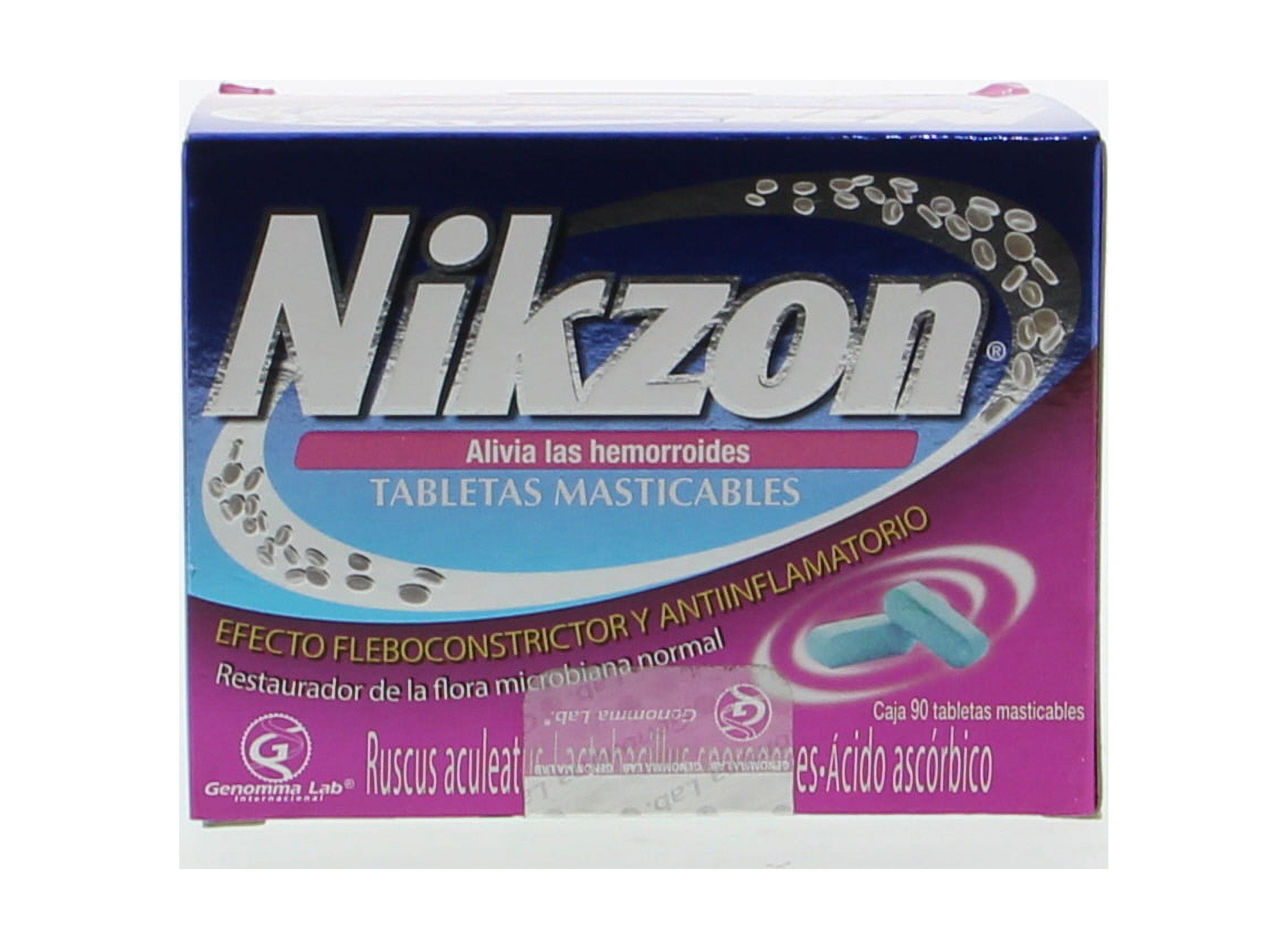 Nikzon Hemorrhoid Relief Alivia Las Hemorroides 90 Tablets Pack of 1