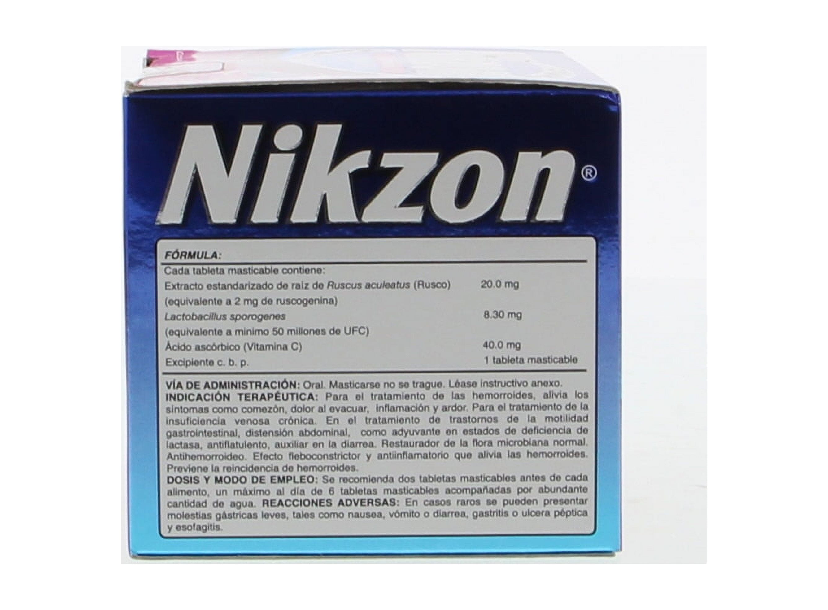 Nikzon Hemorrhoid Relief Alivia Las Hemorroides 90 Tablets Pack of 1
